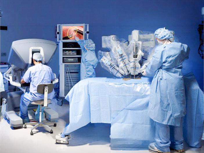 5.console de commande colone vidéo et robot chirurgical